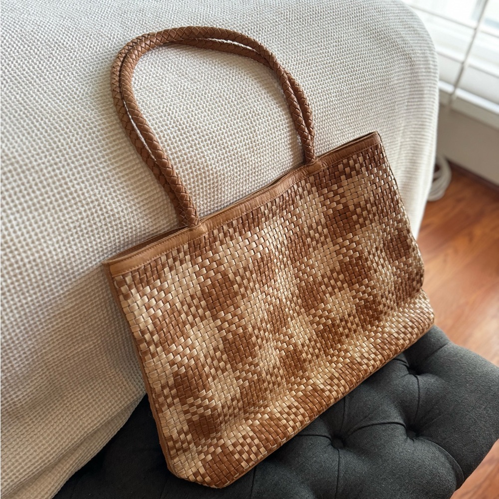 Bembien Tan Woven Large Tote Bag